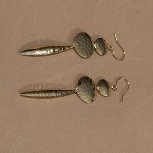 Gold plated long earrings.